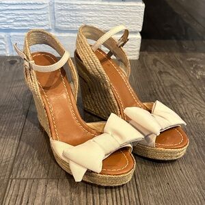 Kate Spade ♠️ Cream Wedge Sandals